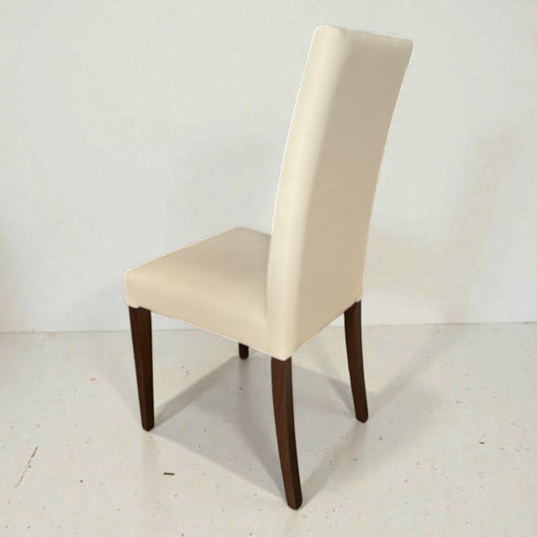 Jedilni stol Beige stranski pogled temne noge