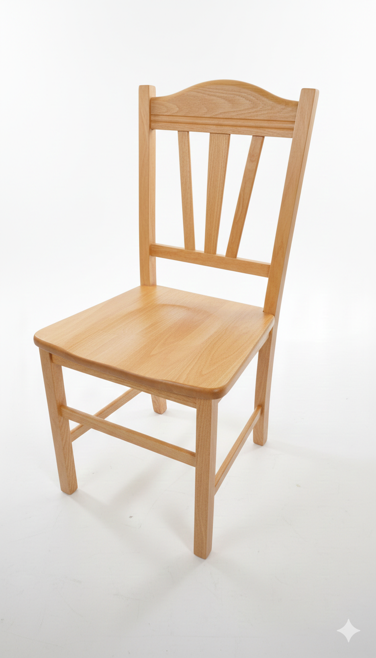 Stol Silvana v različnih barvah lesa: natur, rjava in temno rjava