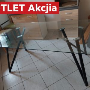 Moderna steklena jedilna miza 160x90 cm s kovinskim podnožjem
