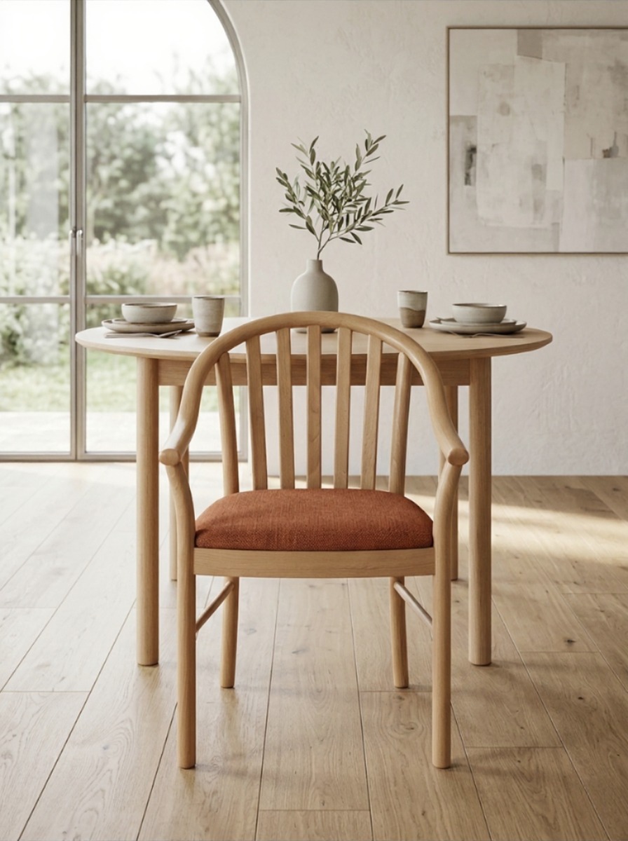 Kvaliteten Jedilni stol BUK- Bukev Masiva s tekstilnim sediščem