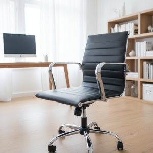 Pisarniški stol Zena S v črnem umetnem usnju pogled spredaj