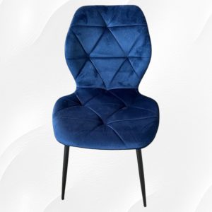 Modni jedilni stol Velvet v modri barvi z vodo-odbojno tkanino