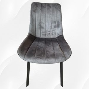 Siv jedilni stol Velvet Grey z vodo-odbojno tkanino