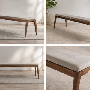 Masivna hrastova klop Hrast dimenzije 200x60 cm z udobnim oblazinjenim sediscem Rimex