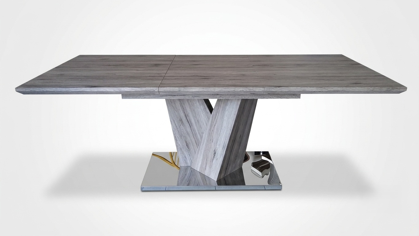 Raztegljiva miza Temni hrast 160x80 cm razstavni eksponat z V podnožjem Rimex Outlet
